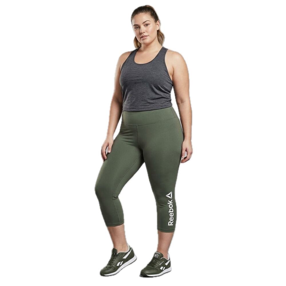 Reebok Green Capri Lux 3/4 High-Rise Leggings Extra Large